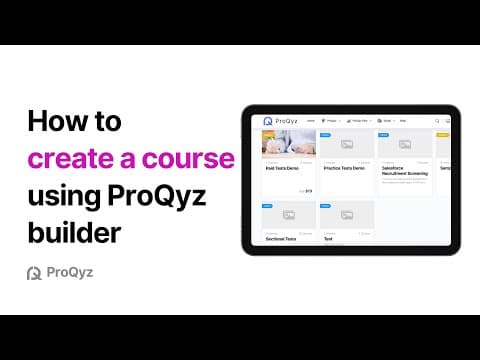 Creating Course : ProQyz Tutorial