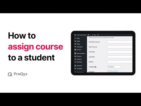 Course access to student | ProQyz Tutorial
