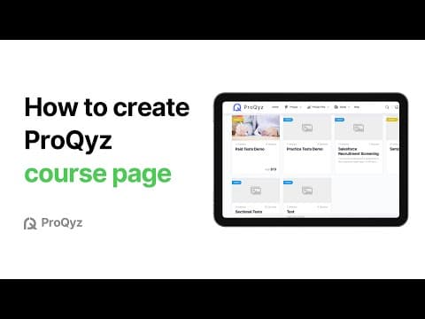 Creating ProQyz Course Page